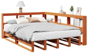 Cama com estante sem colchão 140x190 cm pinho maciço