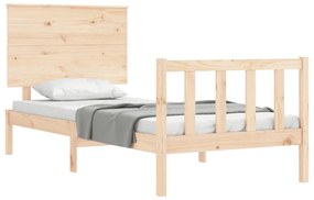 Estrutura de cama com cabeceira 90x200 cm madeira maciça