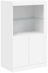 Aparador com luzes LED 181,5x37x100 cm branco