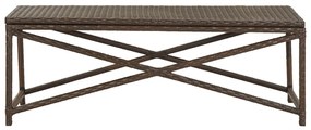 Banco de jardim 120 cm vime PE castanho