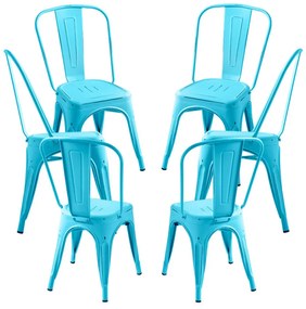 Pack 6 Cadeiras Torix Vintage - Azul vintage