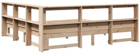 Cama com estante sem colchão 200x200 cm pinho maciço