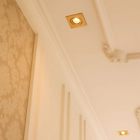 Foco embutido moderno quadrado dourado IP44 - Xena