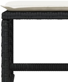 17 pcs conjunto de jantar p/ jardim c/ almofadões vime PE preto