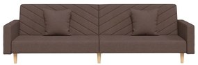 Sofá-cama 2 lugares c/ duas almofadas tecido cinza-acastanhado