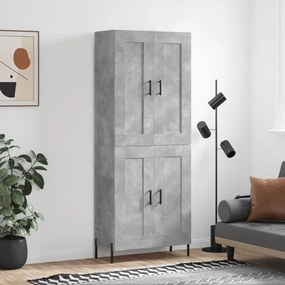 vidaXL Armário alto 69,5x34x180 cm derivados de madeira cinza cimento