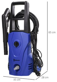 DURHAND Lavadora de Alta Pressão 1600W Caudal 432 L/h Bomba de Alumíni