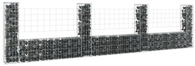 Cesto gabião em forma de U c/ 4 postes 380x20x100 cm ferro