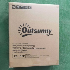 Mesa de Jardim Redonda com Bancada de Vidro Temperado Decorativa e Est