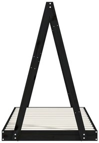 Estrutura de cama infantil 80x160 cm pinho maciço preto