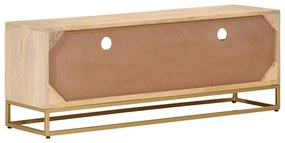 Móvel de TV 110x30x40 cm madeira de mangueira maciça e ferro