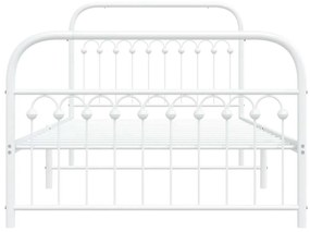 Estrutura de cama com cabeceira e pés 107x203 cm metal branco