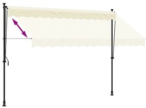 Toldo retrátil 300x150 cm tecido e aço cor creme