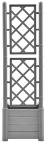 Vaso/floreira de jardim com treliça 43x43x142 cm PP cinza pedra