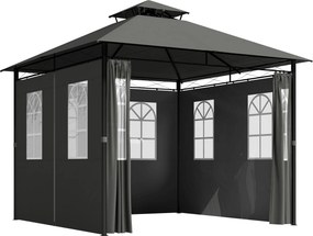 Outsunny Pavilhão Tenda de Festa Pavilhão de Jardim, 3 x 3 x 2, 88 m, Cinza escuro | Aosom Portugal