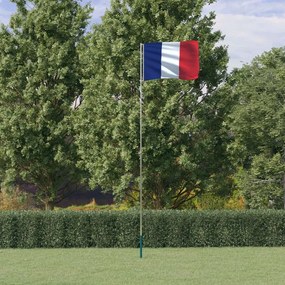 Bandeira da França e mastro 5,55 m alumínio