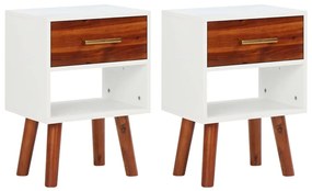 Mesas de cabeceira 2 pcs 40x30x57 cm madeira de acácia maciça