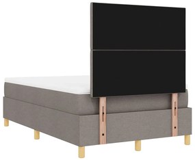 Cama Box Spring com Colchão Taupe 120x200 cm Tecido