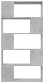 Estante/divisória 80x24x155 cm contraplacado cinzento cimento