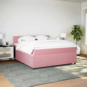 Cama com molas/colchão 180x200 cm veludo rosa