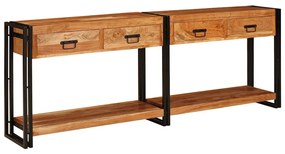 Mesas consola 2 pcs Castanho Madeira de acácia maciça