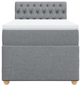 Cama com molas/colchão 90x200 cm tecido cinza-claro
