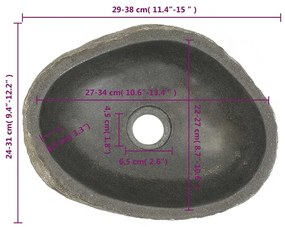 Lavatório pedra do rio oval 29-38 cm