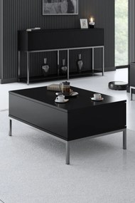 Conjunto de Mobiliário de Sala Lord – Preto e Prateado – TV Stand: 180