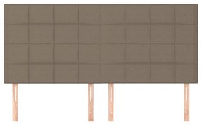 Cabeceira cama 4 pcs tecido 90x5x78/88 cm cinzento-acastanhado