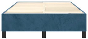 Estrutura de cama sem colchão 120x200 cm veludo azul