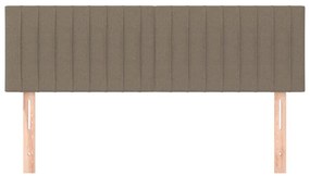 Cabeceira cama 2 pcs tecido 72x5x78/88 cm cinzento-acastanhado