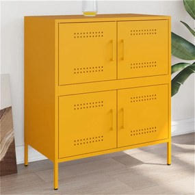 vidaXL Aparador 68x39x79 cm aço amarelo mostarda