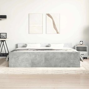 Estrutura cama c/ cabeceira e apoio pés 160x200cm cinza cimento