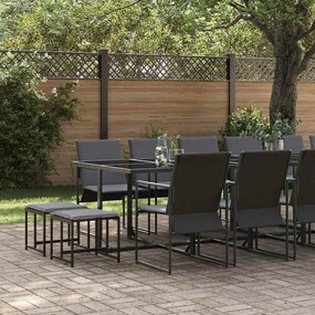 Conjunto de Jantar de Jardim com 22 Peças e Almofadas em Aço e Textile