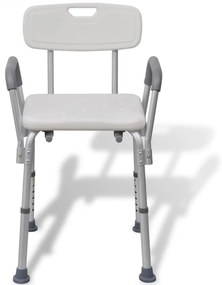 Cadeira de chuveiro alumínio branco