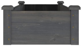 Canteiro elevado c/ forro 120x45x25 cm abeto maciço cinzento