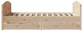 Cama sem colchão 140x190 cm madeira de pinho maciça