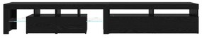 Gabinetes de TV 2 pcs com Luzes LED Carvalho Preto Madeira Ingenheirad