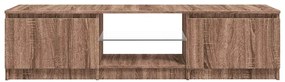 Móvel de TV com luzes LED 140x40x35,5 cm carvalho castanho