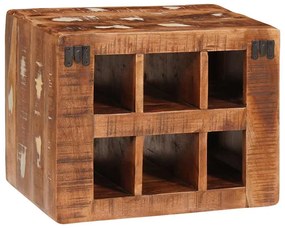 Escorredor de Vinho Castanho Madeira reciclada sólida