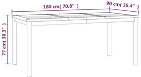 3 pcs conjunto de jantar para jardim madeira de teca maciça