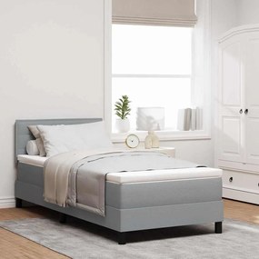 vidaXL Cama Box Spring com Colchão Cinza Claro 80x200 cm Tecido
