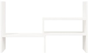 Suporte para monitor (39-72)x17x43 cm pinho maciço branco