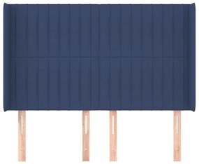 Cabeceira de cama c/ abas tecido 147x16x118/128 cm azul