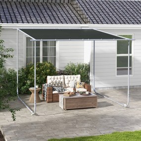 Pérgola 3x3 m Pérgola de Jardim com Rodas Proteção UV 30+ com Estrutura de Aço para Pátio Varanda Cinza Escuro