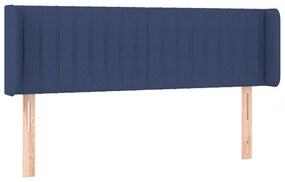Cabeceira de cama c/ luzes LED tecido 147x16x78/88 cm azul