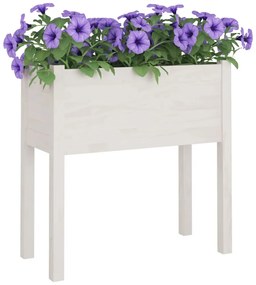 Vaso de jardim 70x31x70 cm madeira de pinho maciça branco