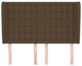 Cabeceira cama c/ abas tecido 147x23x118/128 cm castanho-escuro