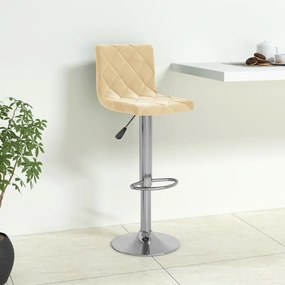 vidaXL Banco de bar veludo cor creme