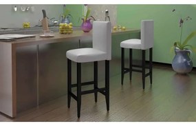 Bancos de bar 2 pcs couro artificial branco